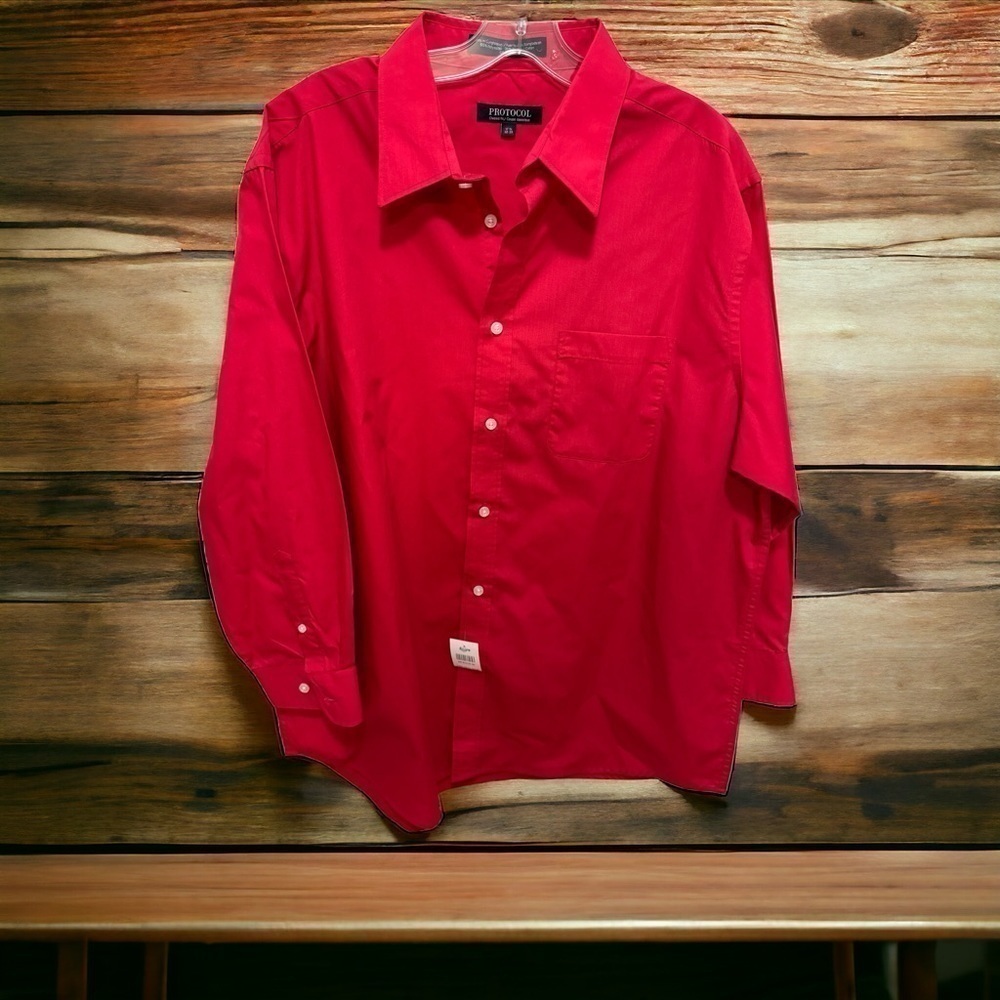 Sears red dress-shirt brand new very nice color